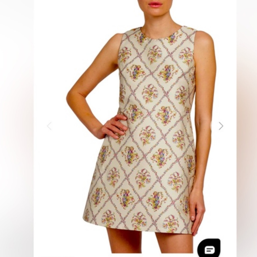 Etro Mixed Media Floral Jacquard Mini Dress